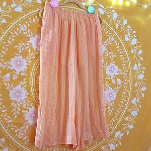 Maeve Anthropologie Cropped Palazzo Pants Small Elastic Waist, Pockets, Pink